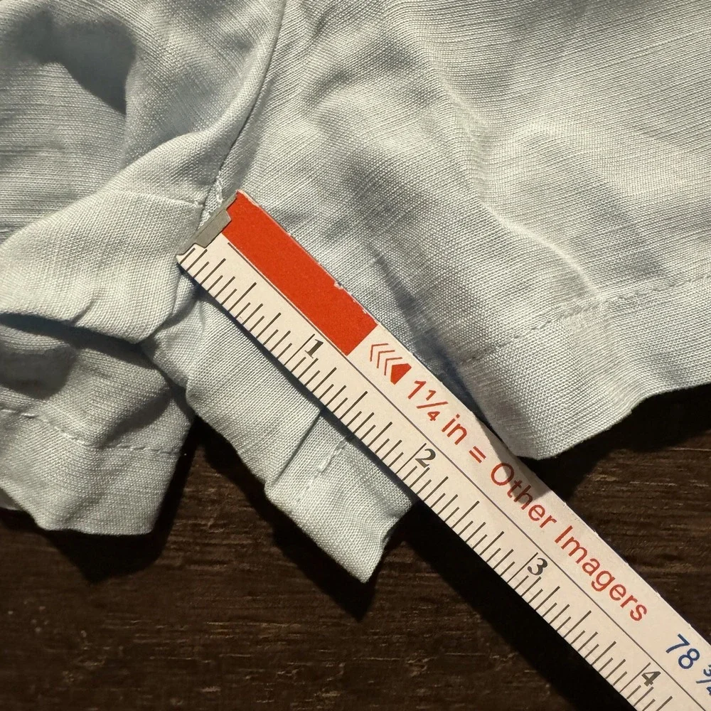 Blank NYC Linen Blend Drawstring Pull‎ On Shorts Pockets  Small Clear Sky Blue - Picture 7 of 8